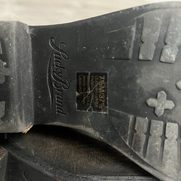 Lucky Brand Booties 7.5 Leather Quilted Nordic Ankle Boots Buckle Boho Western - Picture 8 of 10